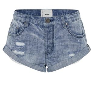 One Teaspoon Fresh Blue Bandit Low Waist Jean Short Size 28